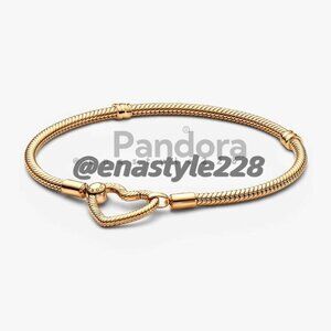 Pandora Moments Heart Closure Snake Chain Bracelet